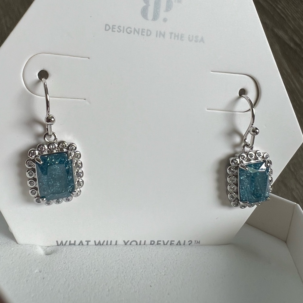 BP london blue sapphire ice crystal dangle earrings Yes indeed
